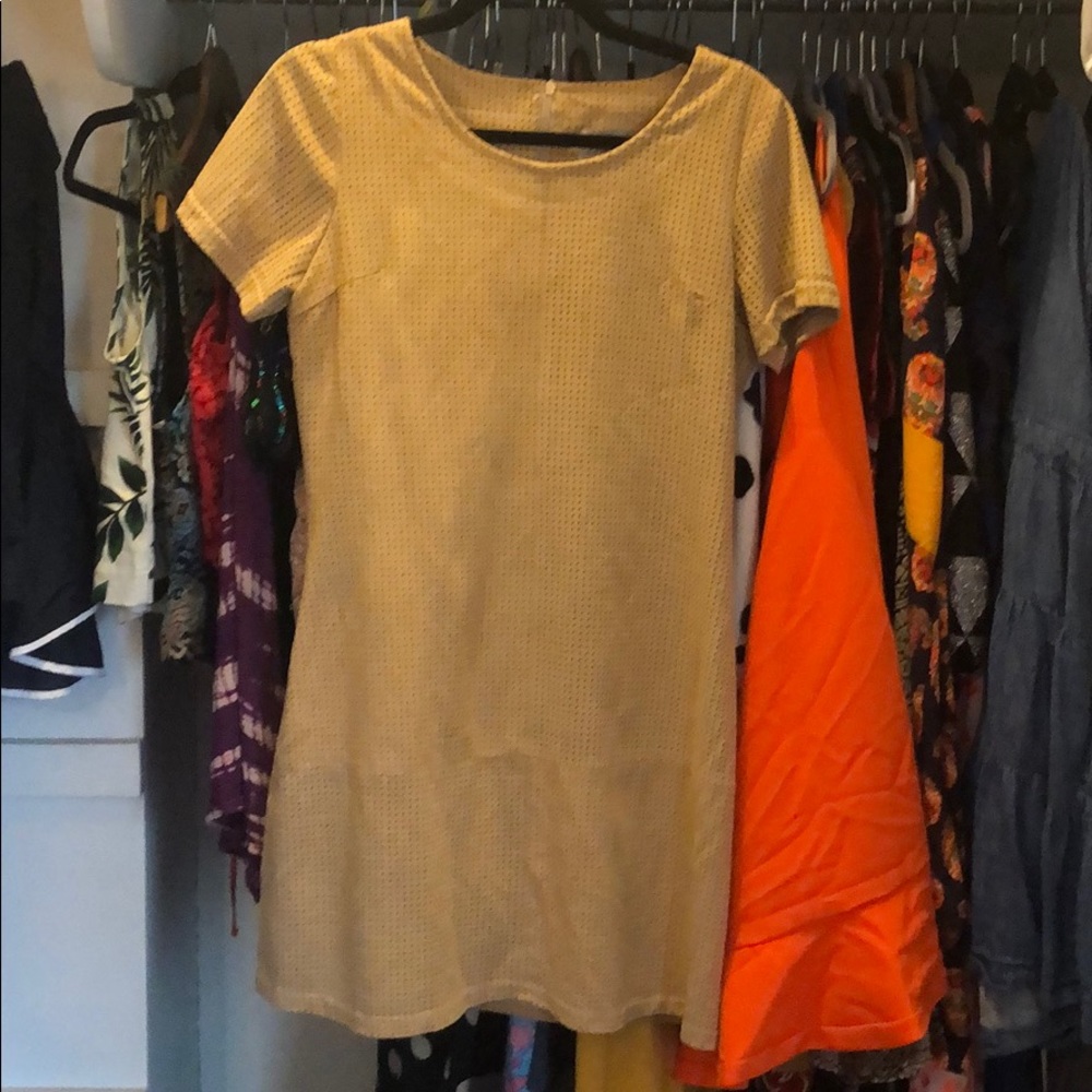 Tan Faux Suede Dress Ethereal by Paper Crane M